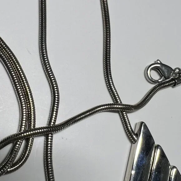 37 1/2" Lane Bryant Silver Necklace with Pendant - Picture 4 of 5